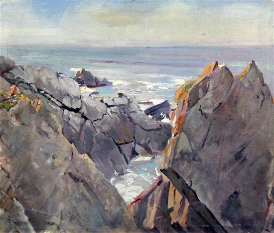 Montague Leder (1900-1972) Sea cliffs 20 x 24in.